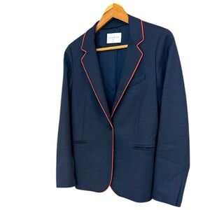 Sandro size 36 EUC Prepy mini polka dot Blue and Red Blazer- preppy academia